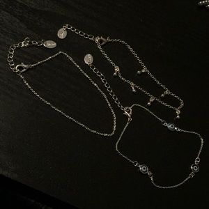 Set of 3 Silver Anklets (Claire’s)